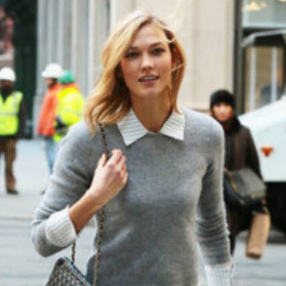 Talbots Grey Knit Sweater Long Sleeve Medium Cotton Size medium